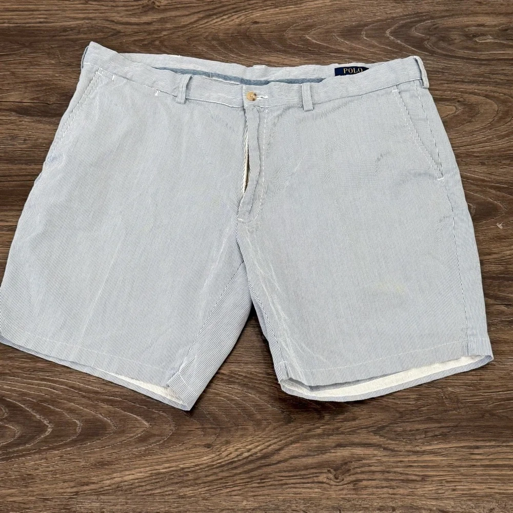 Polo by Ralph Lauren Mens‎ Blue White Striped Classic Fit Size 40 Shorts